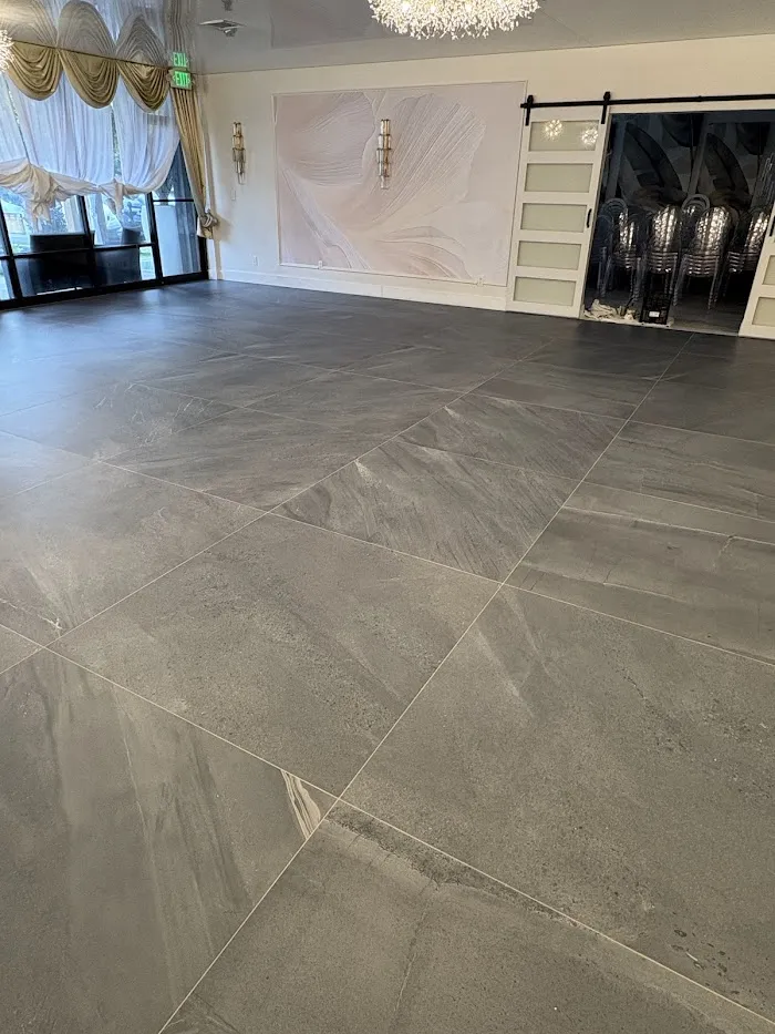 Tile Restoration with grout color sealing for an event hall – West Palm Beach, FL - After