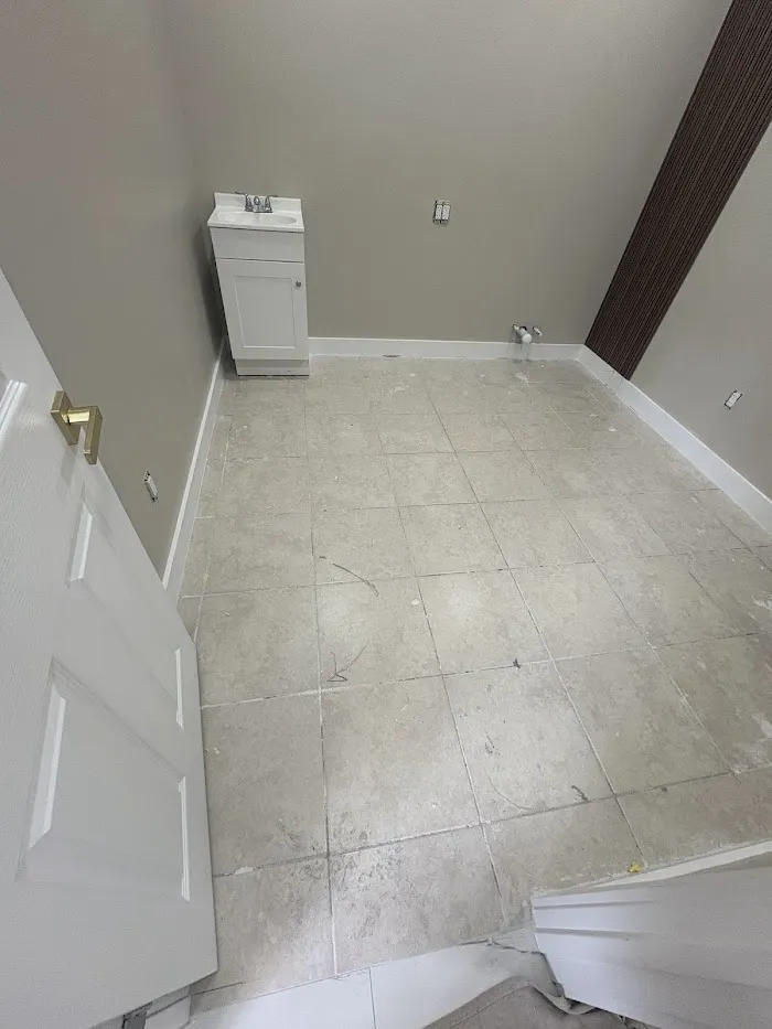 Commercial tile and grout cleaning with color sealing – Nail salon suite – West Palm Beach, FL. - Before