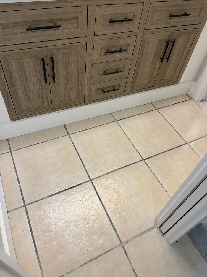 Kitchen Floor Tile and Grout Restoration - Jupiter, Florida Before